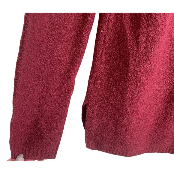 CASLON Women Sweater XS Red Cowl Neck Pullover Long Sleeve Boil Knit Side‎ Slits - Picture 6 of 9